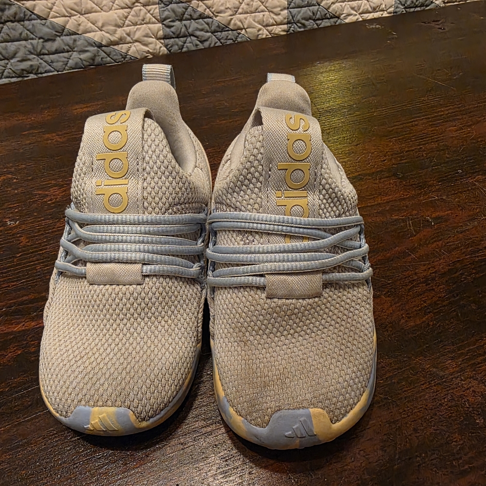Adidas Kids Shoes - Gray and Yellow - Toddler Size 8